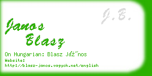 janos blasz business card